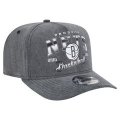 Brooklyn Nets Throwback Washed Pre-Curved 9FIFTY Snapback Hat Charcoal
