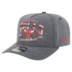 Chicago Bulls Throwback Washed Pre-Curved 9FIFTY Snapback Hat Charcoal