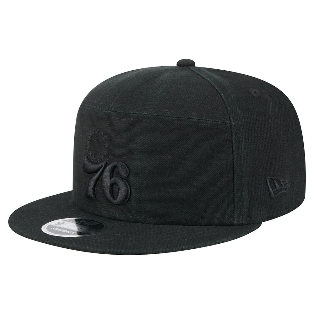 Philadelphia 76ers Adventure Canvas Split Panel 9FIFTY Snapback Hat Black