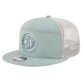 Brooklyn Nets Adventure Denim Split Panel 9FIFTY Snapback Trucker Hat