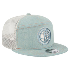 Brooklyn Nets Adventure Denim Split Panel 9FIFTY Snapback Trucker Hat