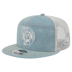 Boston Celtics Adventure Denim Split Panel 9FIFTY Snapback Trucker Hat