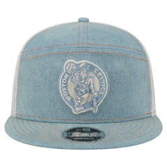 Boston Celtics Adventure Denim Split Panel 9FIFTY Snapback Trucker Hat