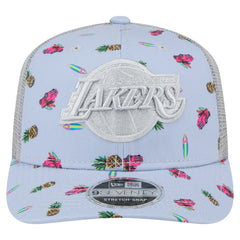 Los Angeles Lakers Adventure Aloha Pattern 9SEVENTY Stretch-Snap Hat Light Blue/Gray