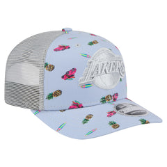 Los Angeles Lakers Adventure Aloha Pattern 9SEVENTY Stretch-Snap Hat Light Blue/Gray