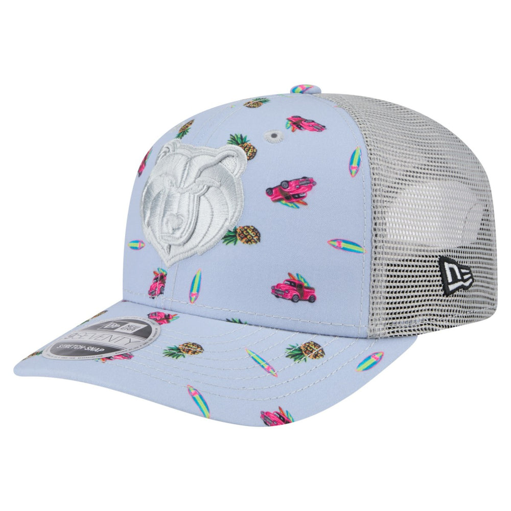 Memphis Grizzlies Adventure Aloha Pattern 9SEVENTY Stretch-Snap Hat Light Blue/Gray