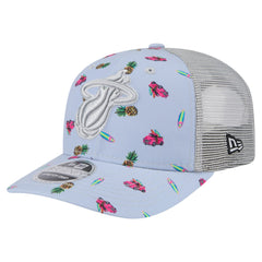 Miami Heat Adventure Aloha Pattern 9SEVENTY Stretch-Snap Hat Light Blue/Gray