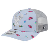 Milwaukee Bucks Adventure Aloha Pattern 9SEVENTY Stretch-Snap Hat Light Blue/Gray