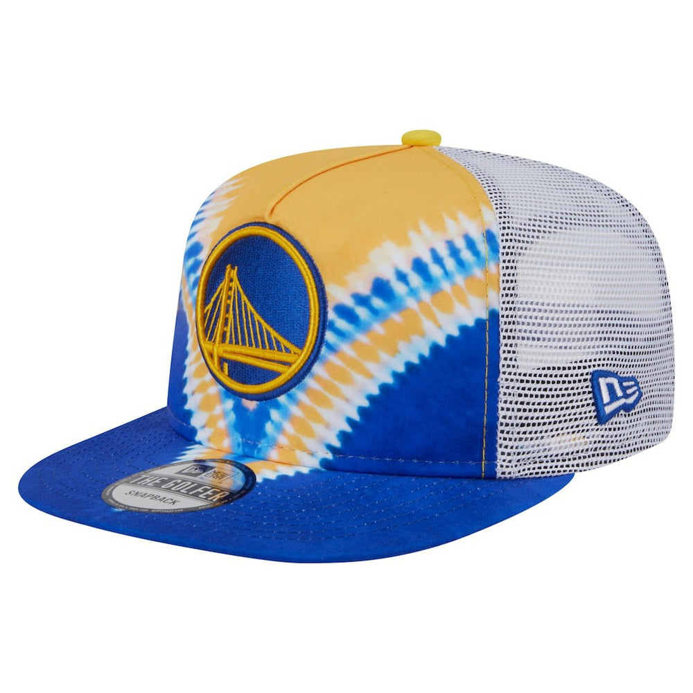 Golden State Warriors Throwback Dye Golfer Snapback Hat Royal/Gold