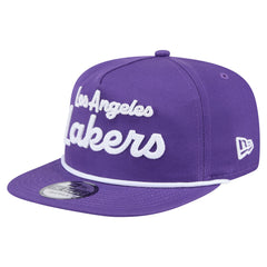 Los Angeles Lakers Team Text Golfer Snapback Hat Purple