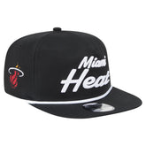 Miami Heat Team Text Golfer Snapback Hat Black
