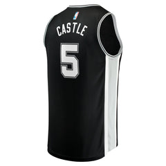 NBA Stephon Castle San Antonio Spurs Youth 2024 NBA Draft Fast Break Player Jersey - Icon Edition - Black