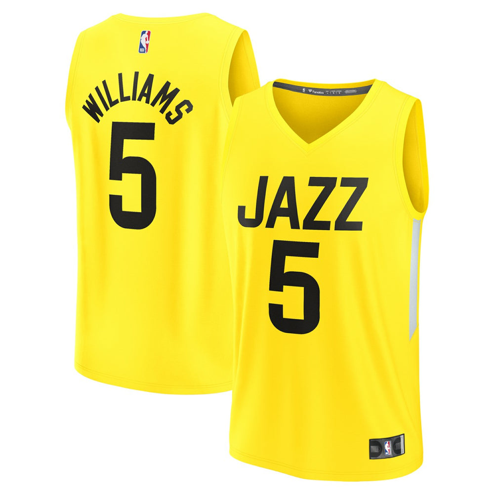 NBA Cody Williams Utah Jazz Youth 2024 NBA Draft Fast Break Player Jersey - Icon Edition - Yellow