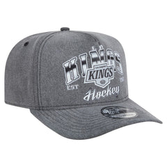 NHL Los Angeles Kings New Era Throwback Washed A-Frame Pre-Curved 9FIFTY Snapback Hat - Charcoal