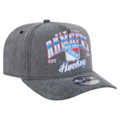 NHL New York Rangers New Era Throwback Washed A-Frame Pre-Curved 9FIFTY Snapback Hat - Charcoal