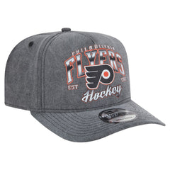 NHL Philadelphia Flyers New Era Throwback Washed A-Frame Pre-Curved 9FIFTY Snapback Hat - Charcoal