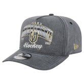 NHL Vegas Golden Knights New Era Throwback Washed A-Frame Pre-Curved 9FIFTY Snapback Hat - Charcoal