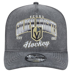 NHL Vegas Golden Knights New Era Throwback Washed A-Frame Pre-Curved 9FIFTY Snapback Hat - Charcoal