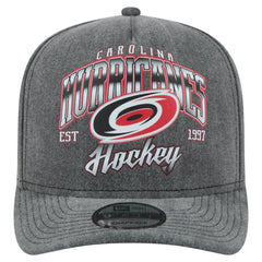 NHL Carolina Hurricanes New Era Throwback Washed A-Frame Pre-Curved 9FIFTY Snapback Hat - Charcoal