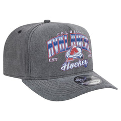 NHL Colorado Avalanche New Era Throwback Washed A-Frame Pre-Curved 9FIFTY Snapback Hat - Charcoal