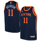 NBA Jalen Brunson New York Knicks Jordan Brand Youth Swingman Jersey - Statement Edition - Navy for sale
