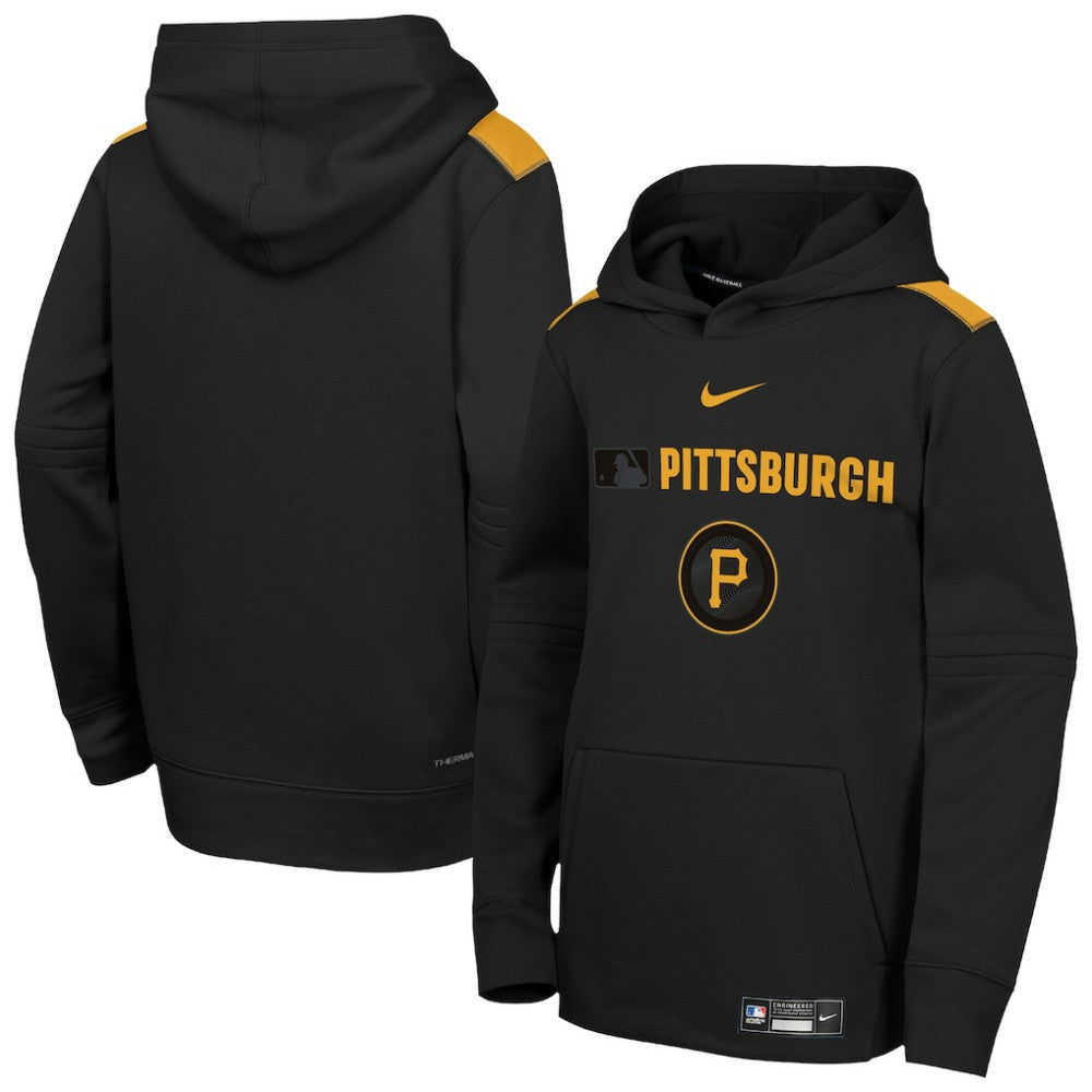 Pittsburgh Pirates Nike Youth City Connect Authentic Collection Performance Pullover Hoodie - Black Hoodies