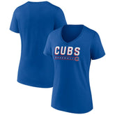 Chicago Cubs Women's Primary Play V-Neck T-Shirt - Royal T-shirts