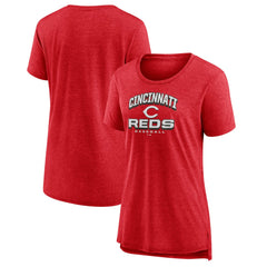 Cincinnati Reds Women's Arch Tri-Blend T-Shirt - Red T-shirts