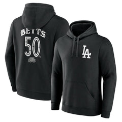 Mookie Betts Los Angeles Dodgers Mister Cartoon Name & Number Pullover Hoodie - Black Hoodies