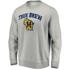 Milwaukee Brewers Heater Pullover Sweatshirt - Gray Pullover