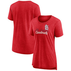 St. Louis Cardinals Women's Practice Time Tri-Blend T-Shirt - Red T-shirts