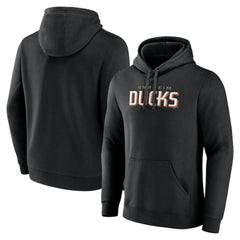 NHL Anaheim Ducks Fanatics Wordmark Logo Fleece Pullover Hoodie - Black