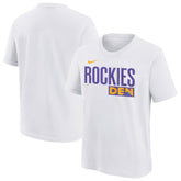 Colorado Rockies Nike Youth 2025 City Connect Wordmark T-Shirt - White T-shirts