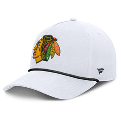 NHL Chicago Blackhawks Fanatics Rope A-Frame Adjustable Hat - White