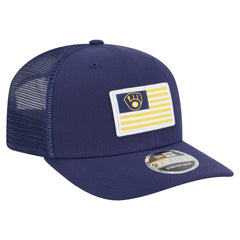 Milwaukee Brewers New Era Flag 9SEVENTY Stretch-Snap Hat - Navy Hats