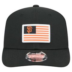 San Francisco Giants New Era Flag 9SEVENTY Stretch-Snap Hat - Black Hats