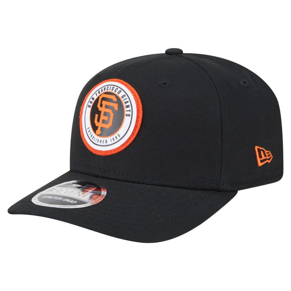 San Francisco Giants New Era Circle Patch 9SEVENTY Stretch-Snap Hat - Black Hats