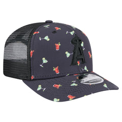 Los Angeles Angels New Era Adventure Drinks Pattern 9SEVENTY Stretch-Snap Hat - Black Hats