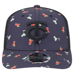 Minnesota Twins New Era Adventure Drinks Pattern 9SEVENTY Stretch-Snap Hat - Black Hats