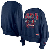 New Orleans Pelicans Women's Throwback Vintage Enzyme Wash Oversized Boxy Pullover Sweatshirt Navy