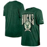 Milwaukee Bucks Throwback Vintage Boxy Mineral Wash T-Shirt Hunter Green