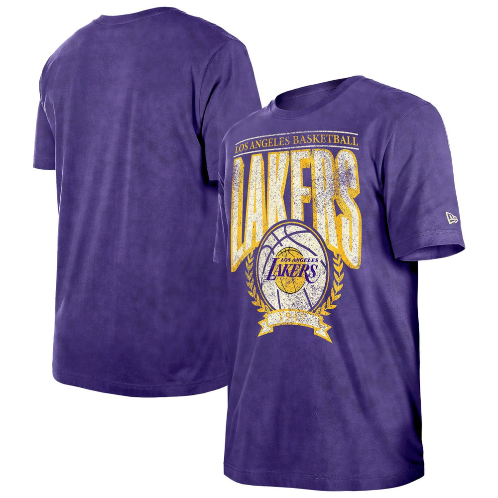 Los Angeles Lakers Throwback Vintage Boxy Mineral Wash T-Shirt Purple