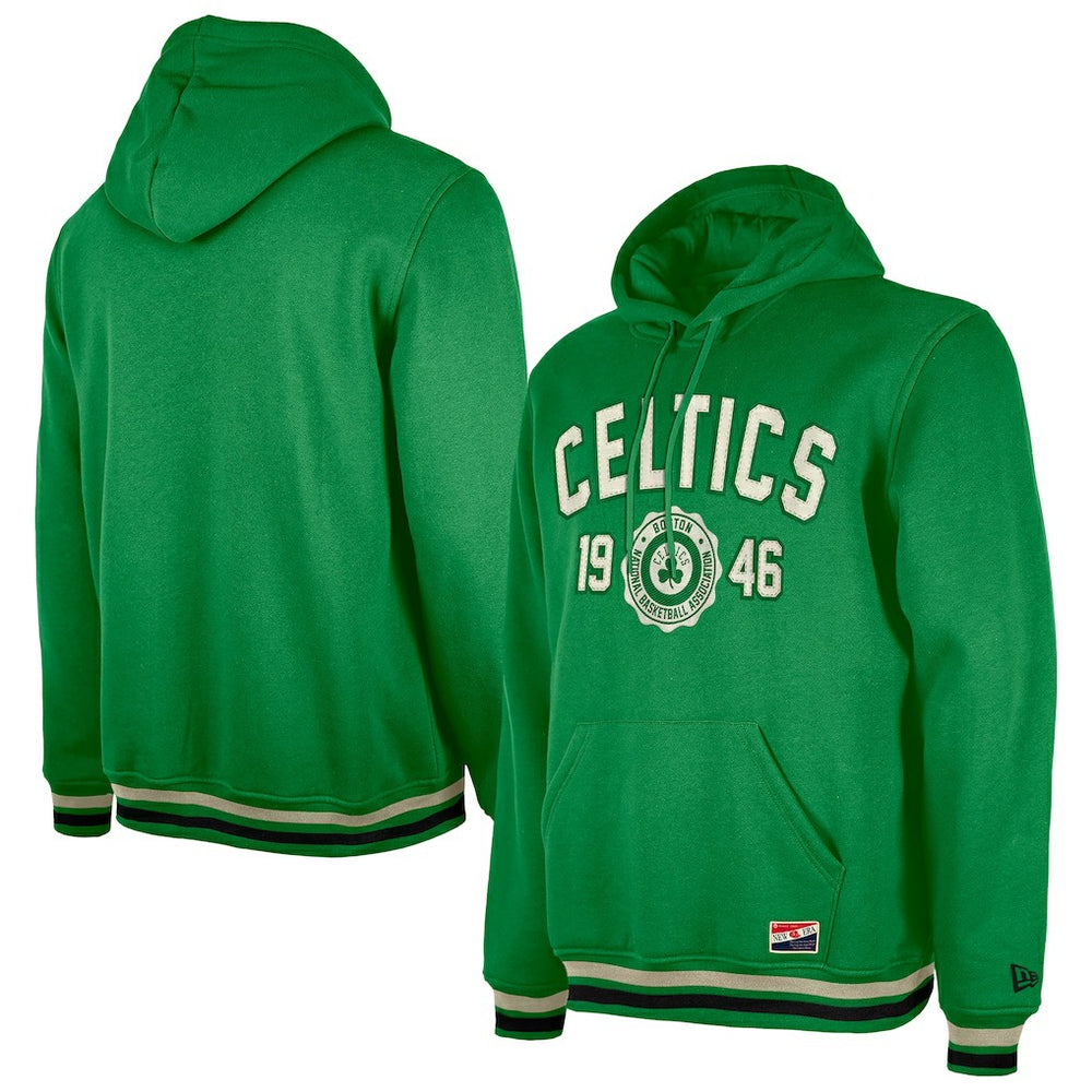 Boston Celtics Throwback Vintage Pullover Hoodie Kelly Green
