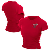 Miami Heat Women's Leisure Collection Baby Doll Cropped T-Shirt Dark Red