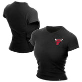 Chicago Bulls Women's Leisure Collection Baby Doll Cropped T-Shirt Black