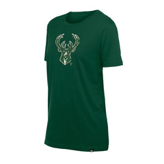 Milwaukee Bucks Women's Glam Game Flower T-Shirt Hunter Green