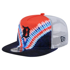 Detroit Tigers New Era Tie-Dye Golfer Trucker Adjustable Hat Hats