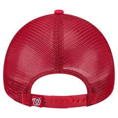 Washington Nationals New Era Distressed 9FORTY A-Frame Adjustable Trucker Hat - Red Hats