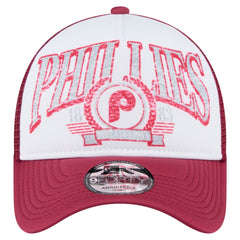 Philadelphia Phillies New Era Distressed 9FORTY A-Frame Adjustable Trucker Hat - Red Hats