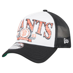 San Francisco Giants New Era Distressed 9FORTY A-Frame Adjustable Trucker Hat - Black Hats